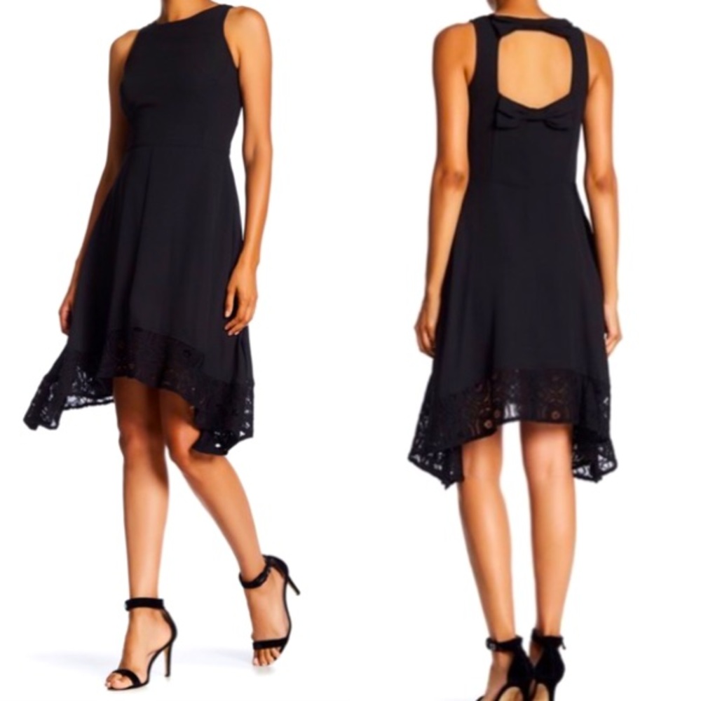 NWT Nanette Lepore Back-Bow Sharkbite Hem Dress